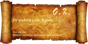 Oreskovics Keve névjegykártya